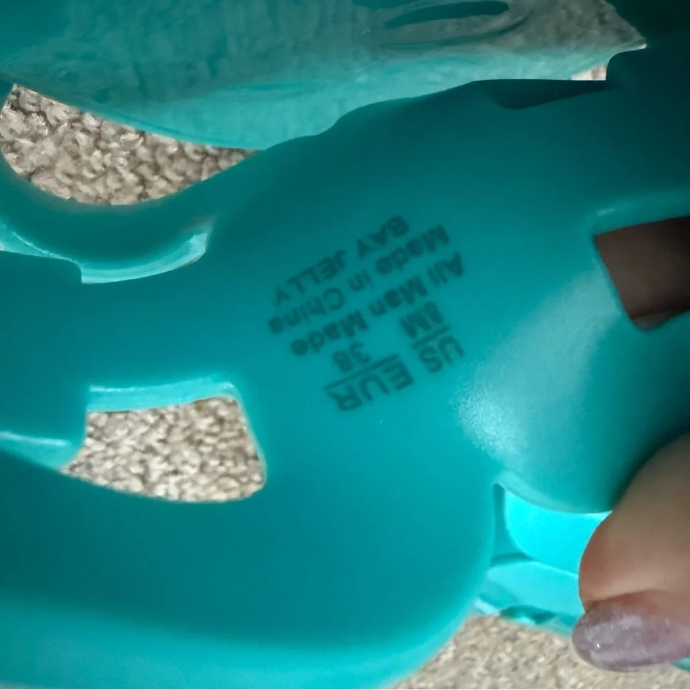 NEW Sam Edelman BAY JELLY Rio Blue Turquoise Sandals Slides - Picture 6 of 7